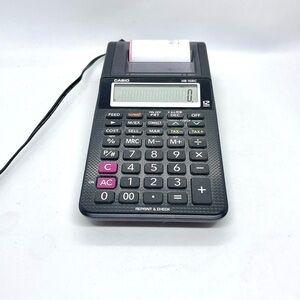 Casio HR-10RC Handheld Printing Calculator, Power Cord Tested Works